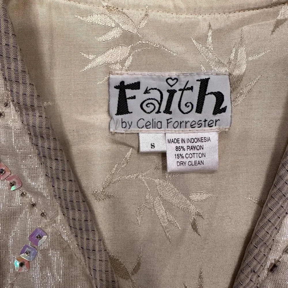VTG Faith Celia Forrester Embellished Quilted Vest Y2K Art to Wear Size Small - Picture 3 of 7
